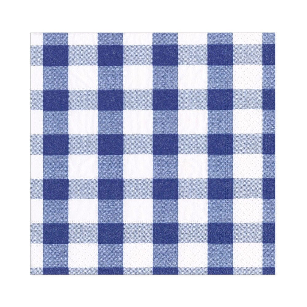Blue Gingham Paper Luncheon Napkins