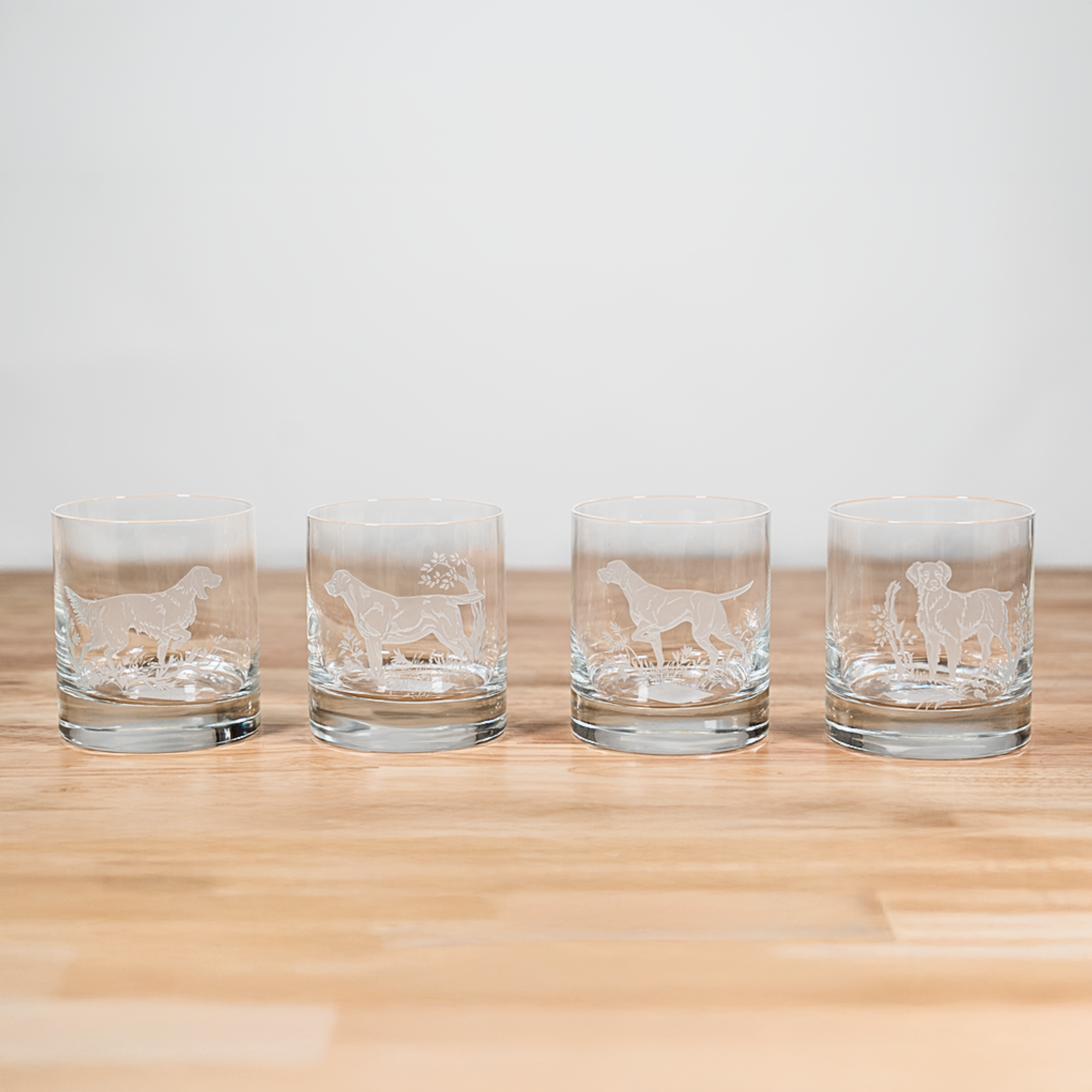 Julie Wear Gun Dogs Old Fashioned Glasses, Set of 4