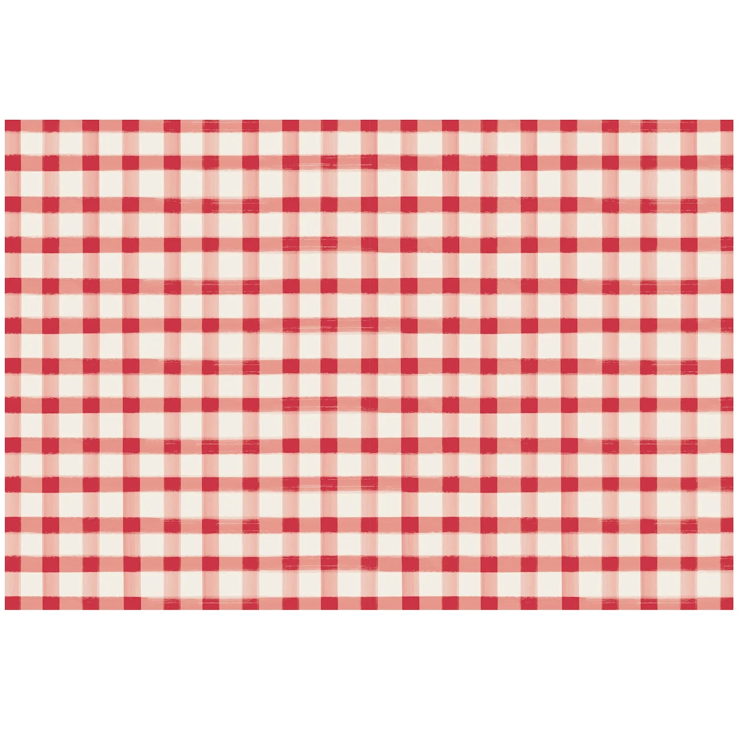 Red Painted Check Paper Placemats