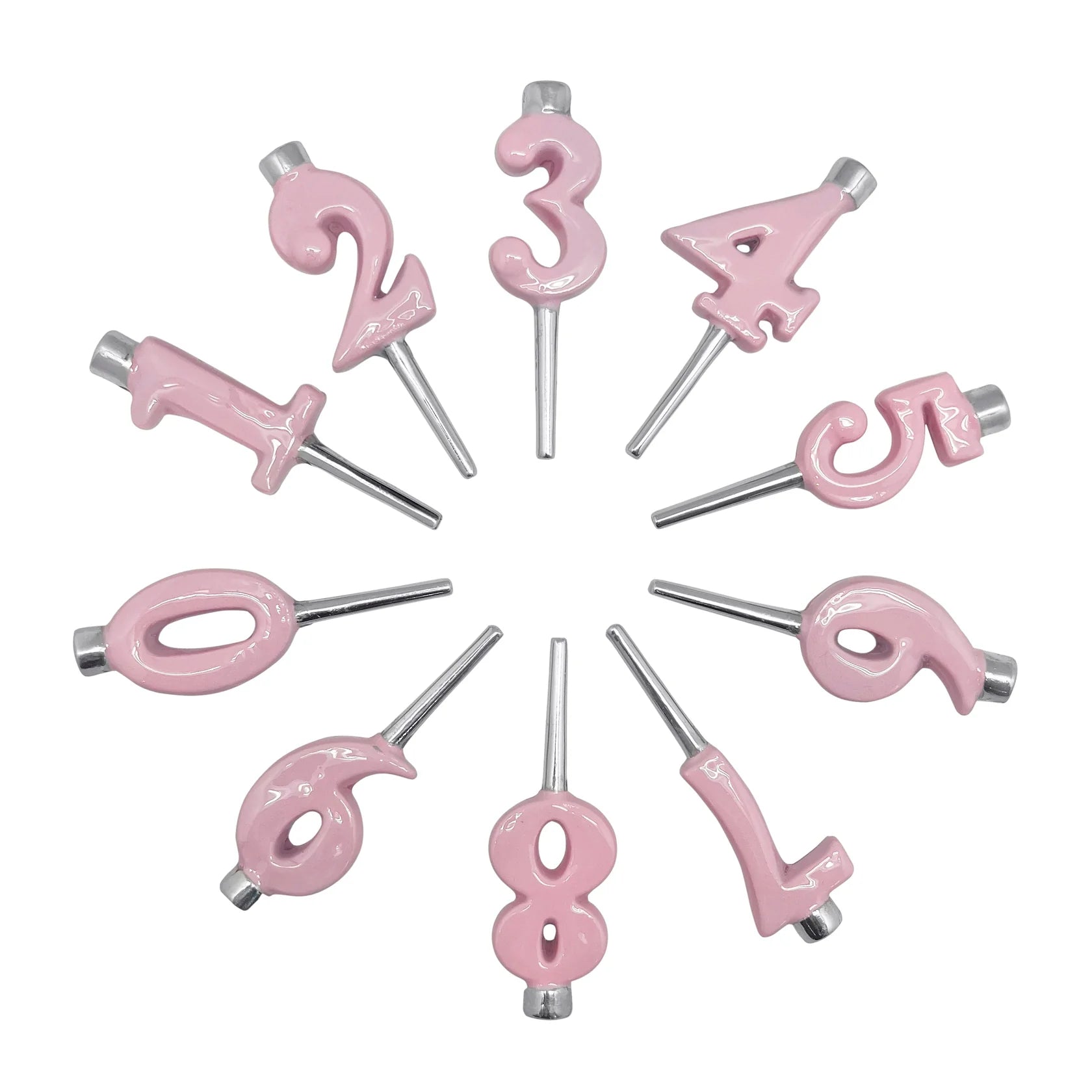 Number Candle Holder Set - Pink