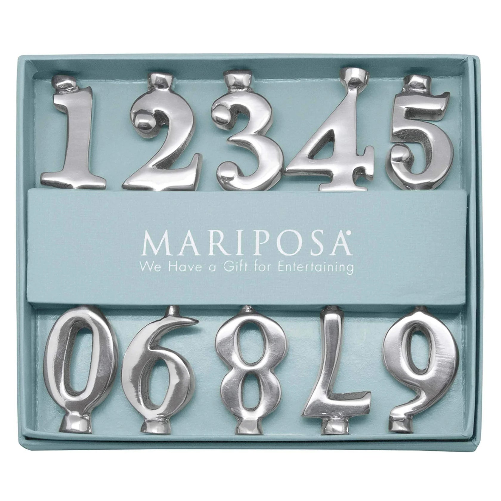 Number Candle Holder Set - Silver