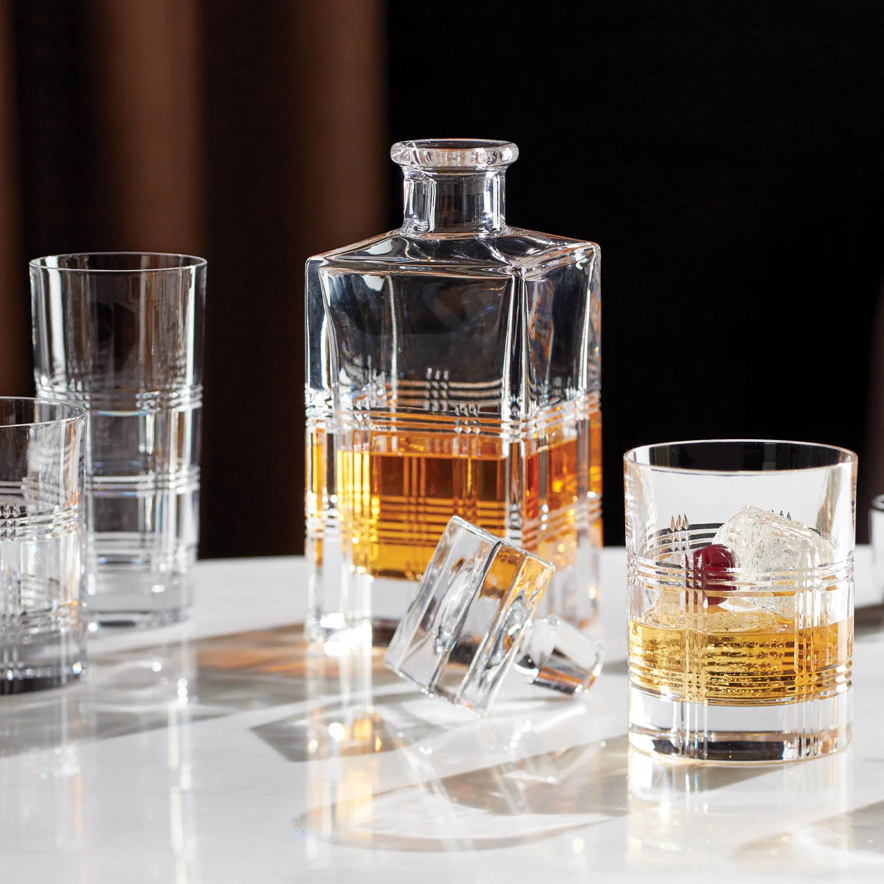 Reed and Barton Hudson Crystal Double Old Fashioned Glasses, Set of 4