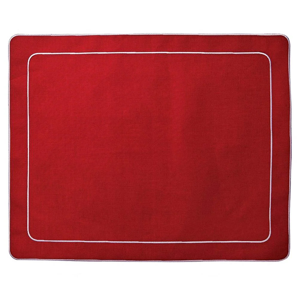 Linho Rectangular Placemat - Red/White