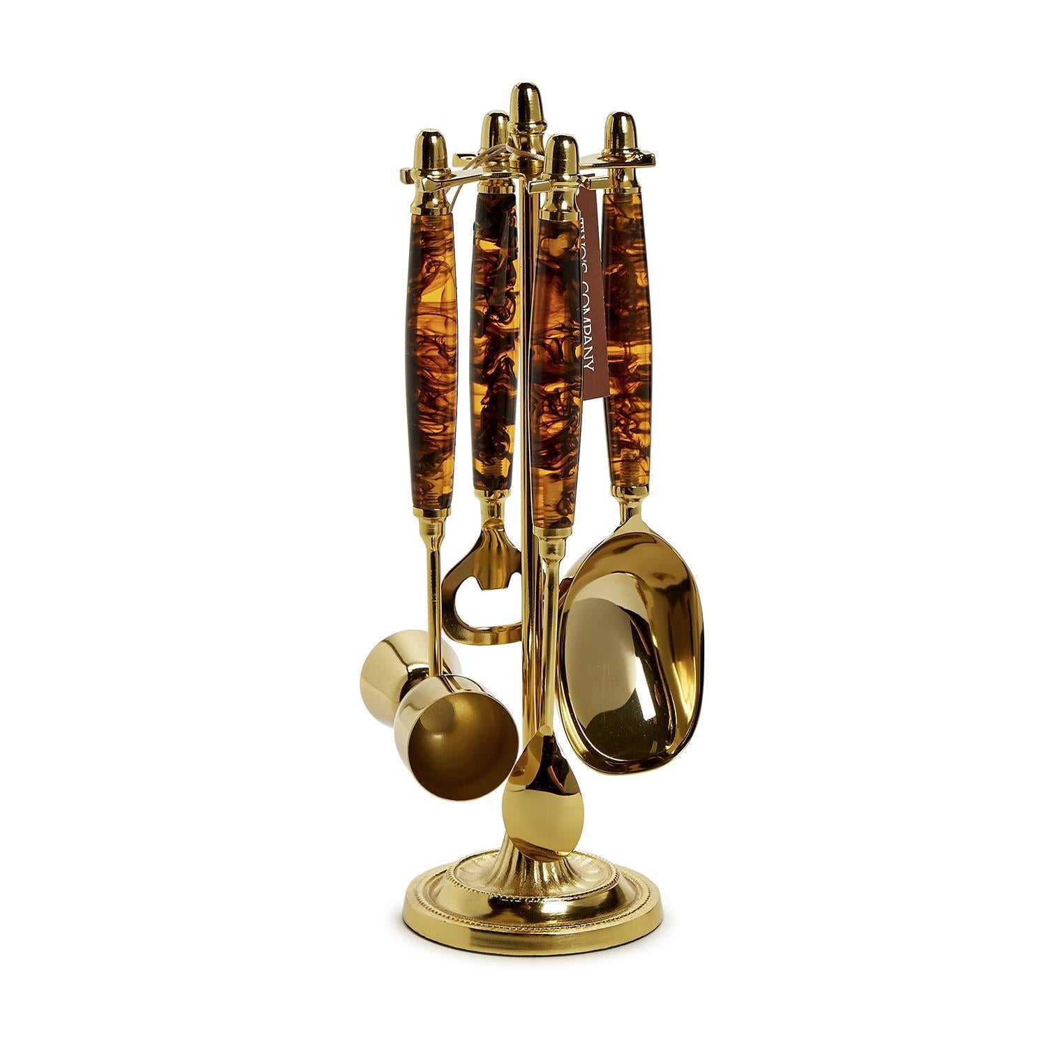 Two's Company Tortoise Print Bar Set