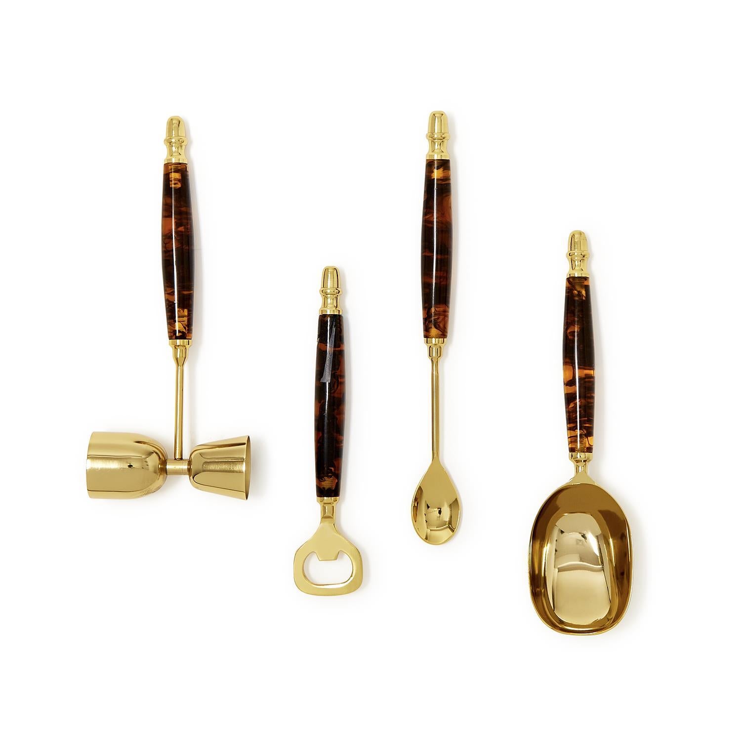 Two's Company Tortoise Print Bar Set