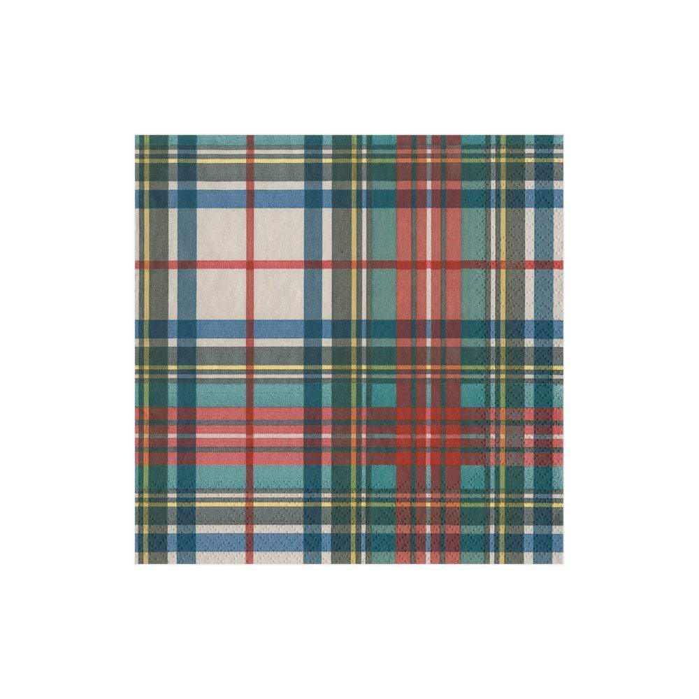 Caspari Dress Stewart Tartan Paper Napkins