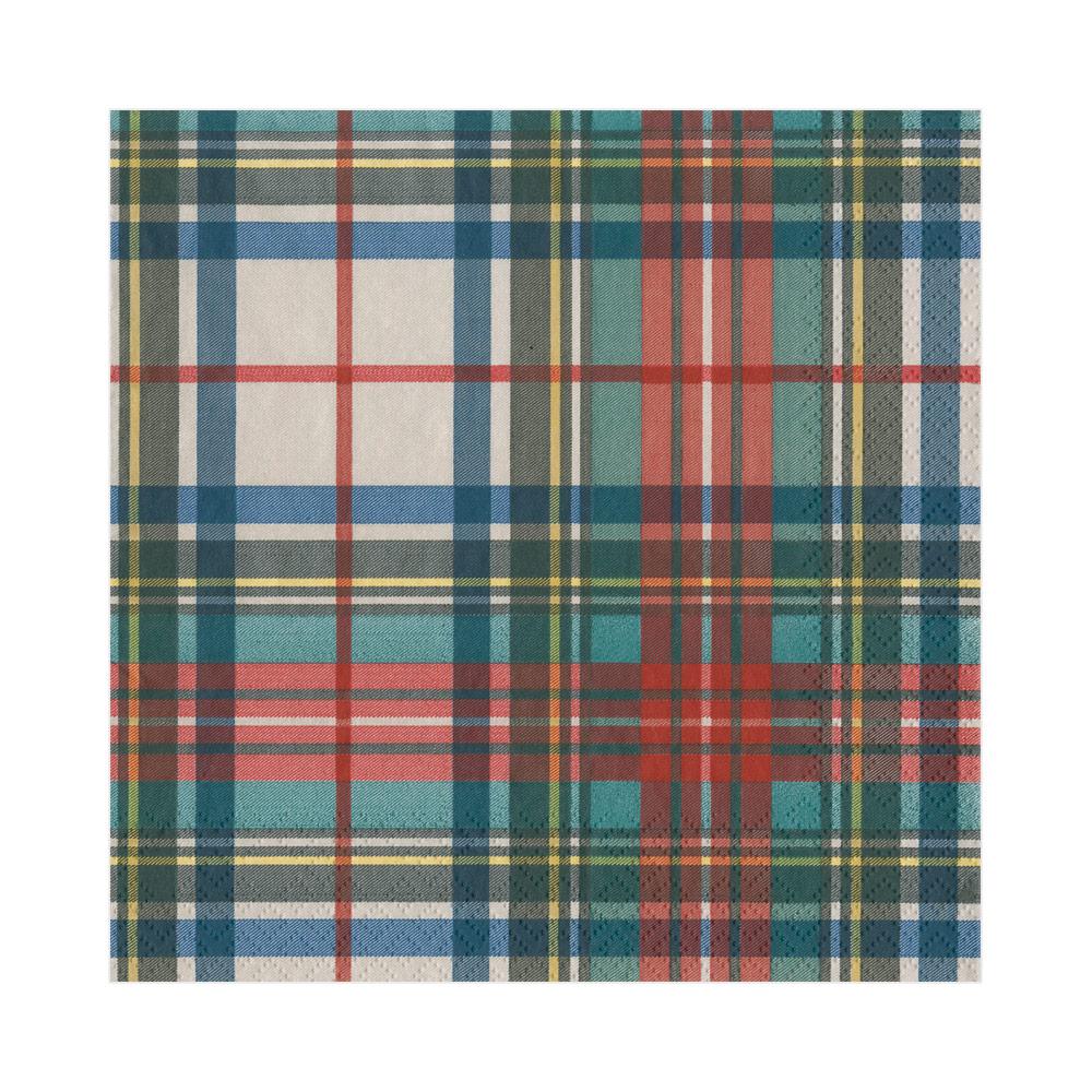Caspari Dress Stewart Tartan Paper Napkins