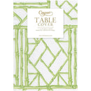 Bamboo Screen Moss Green Paper Linen Table Cover
