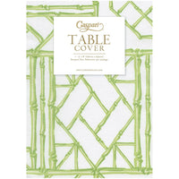 Bamboo Screen Moss Green Paper Linen Table Cover