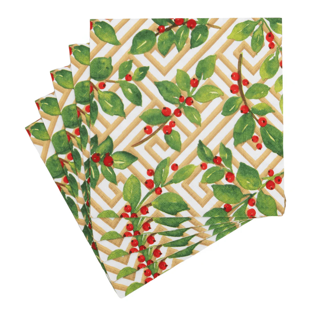 Caspari Holly And Fretwork Paper Products