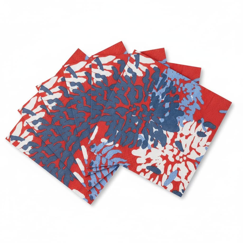 Chrysanthemum Red/White/Blue Napkins