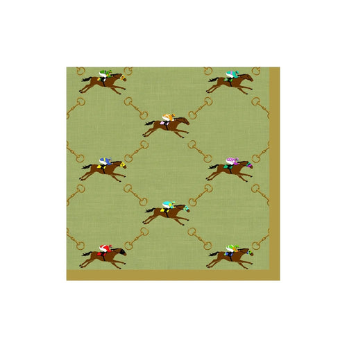 And They're Off! Sage Cocktail Napkin - package of 20