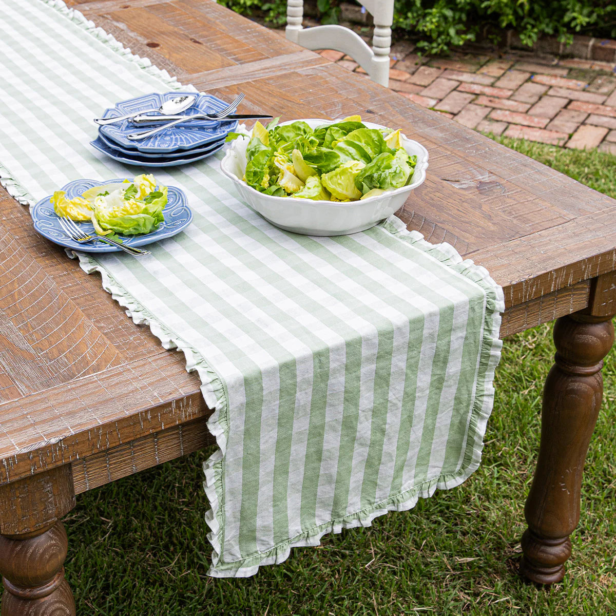 Juliska Table Runner - Gingham Ruffle