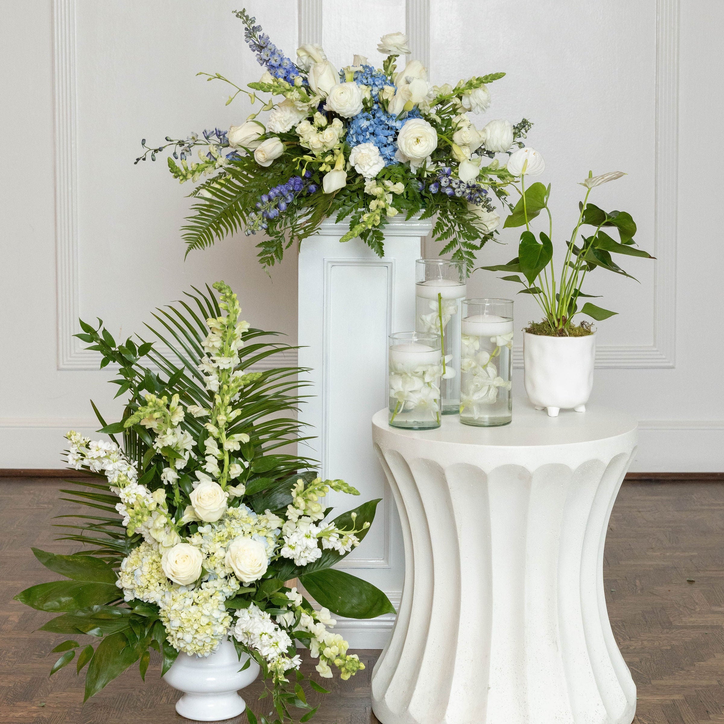 Floating Candles Set - White Orchid Petals