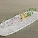 Glass Flower Napkin Rings, Set of 4
