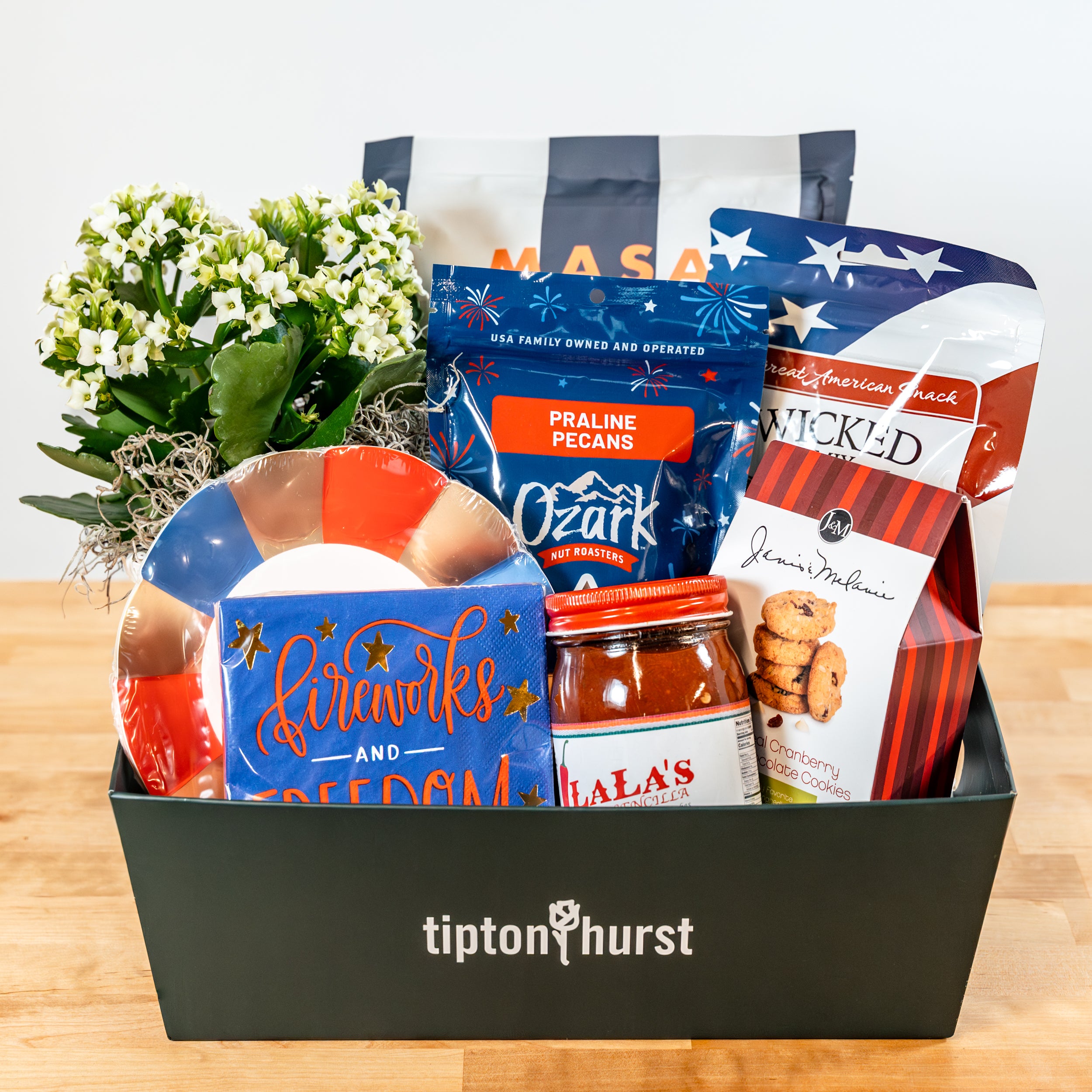 Red, White, and Blooming Basket