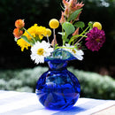 Vietri Hibiscus Glass Blue Vase