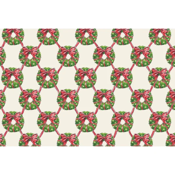 Hester & Cook Holiday Wreath Lattice Paper Placemats