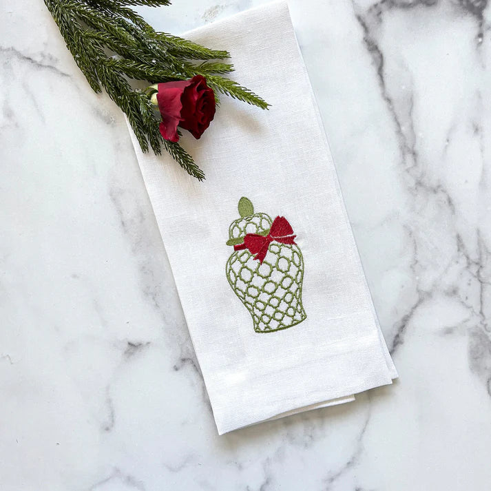 Holiday Ginger Jar Linen Towel