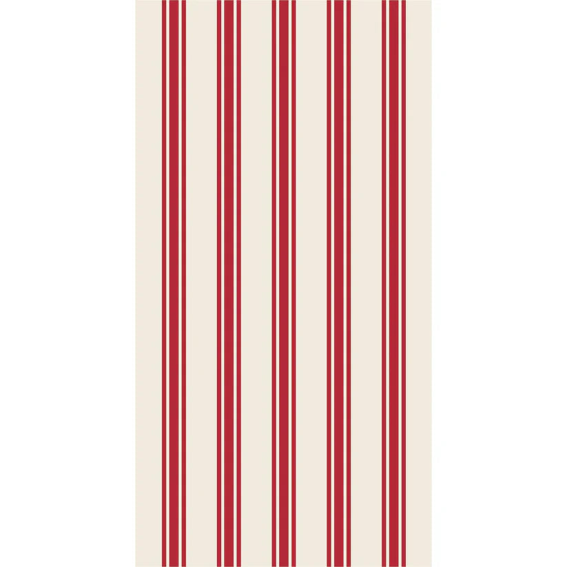 Red Linen Stripe Guest Towels