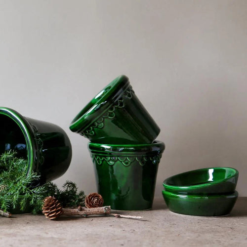 Kobenhavner Glazed Emerald Green Pot by Berg's Potter