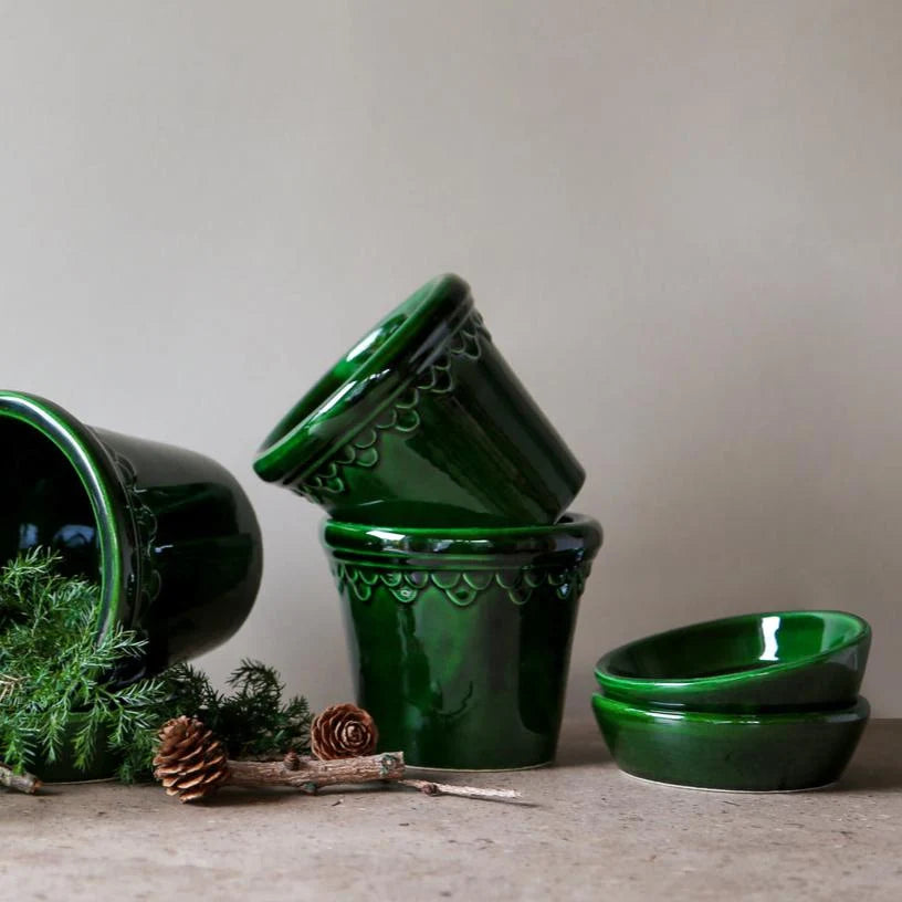 Kobenhavner Glazed Emerald Green Pot by Berg's Potter