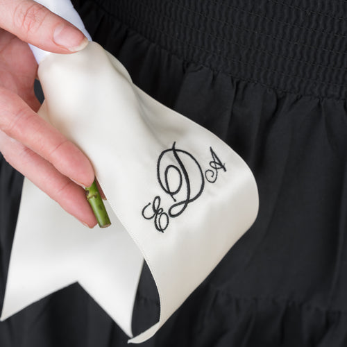 Monogrammed Ribbon for Nosegays