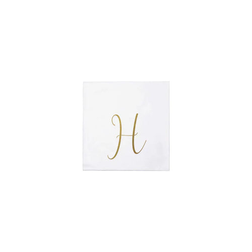 Papersoft Napkins Gold Monogram - 20 Pack
