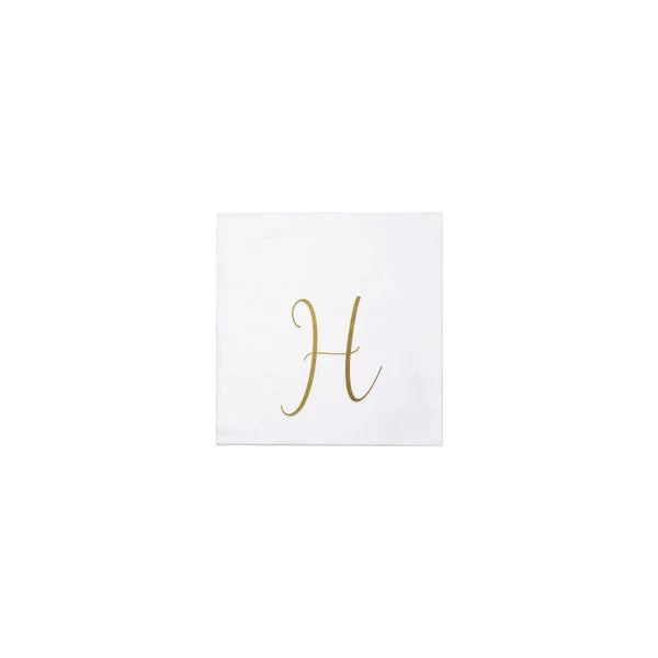 Papersoft Napkins Gold Monogram - 20 Pack