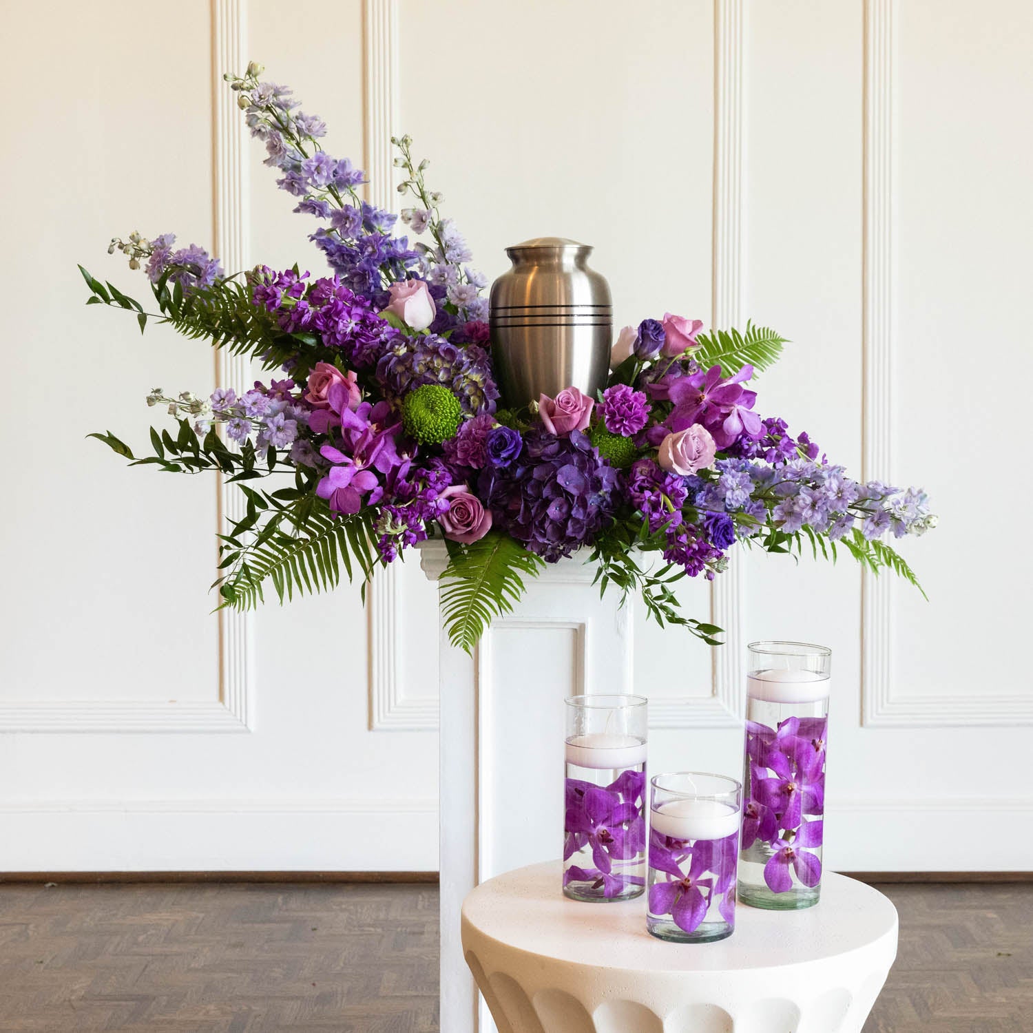 Floating Candle Set - Purple Orchid Petals