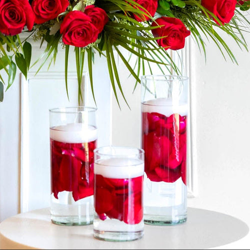Floating Candle Set - Red Rose Petals