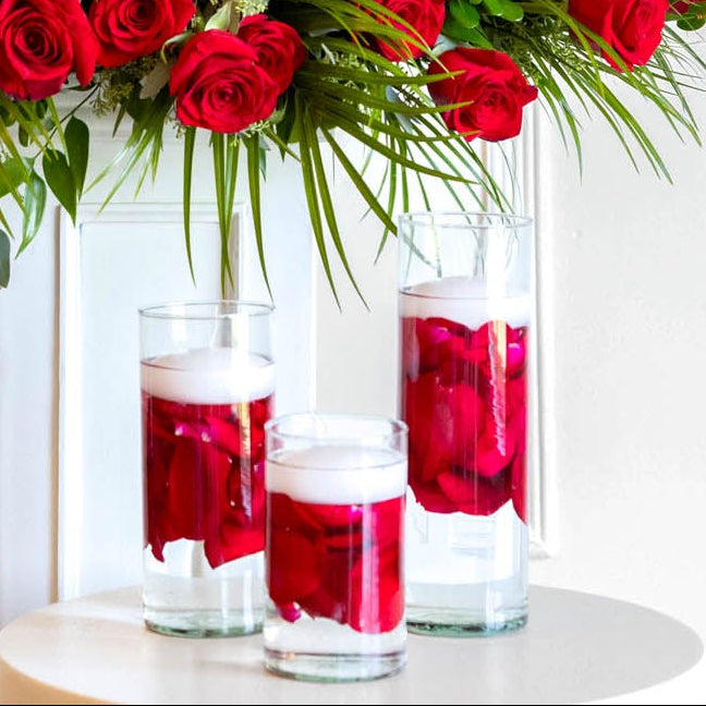 Floating Candle Set - Red Rose Petals