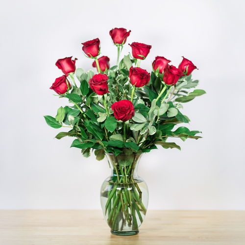 1 Dozen Classic Red Roses Arranged