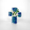 Blue Confetti Cross Figurine