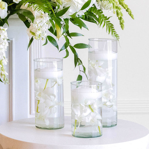 Floating Candles Set - White Orchid Petals