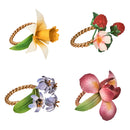 Floral Napkin Ring Assorted Set of 4