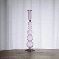 Glass Cambridge Olivia 12" Candlestick Holder - Set of 2 - Pink