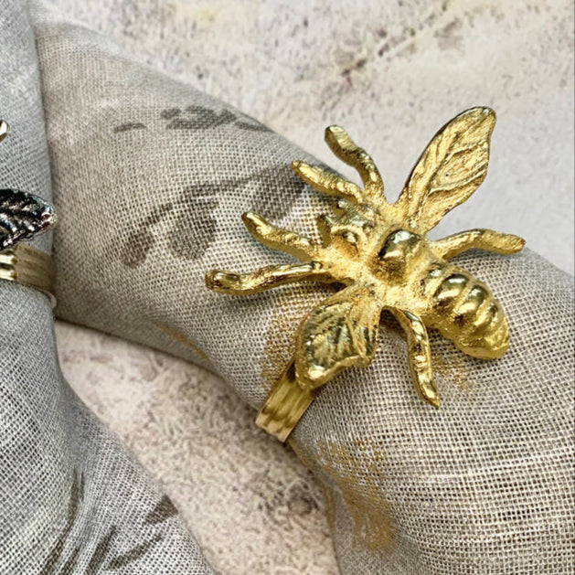 Gold Bee Napkin Ring (Set of 4)