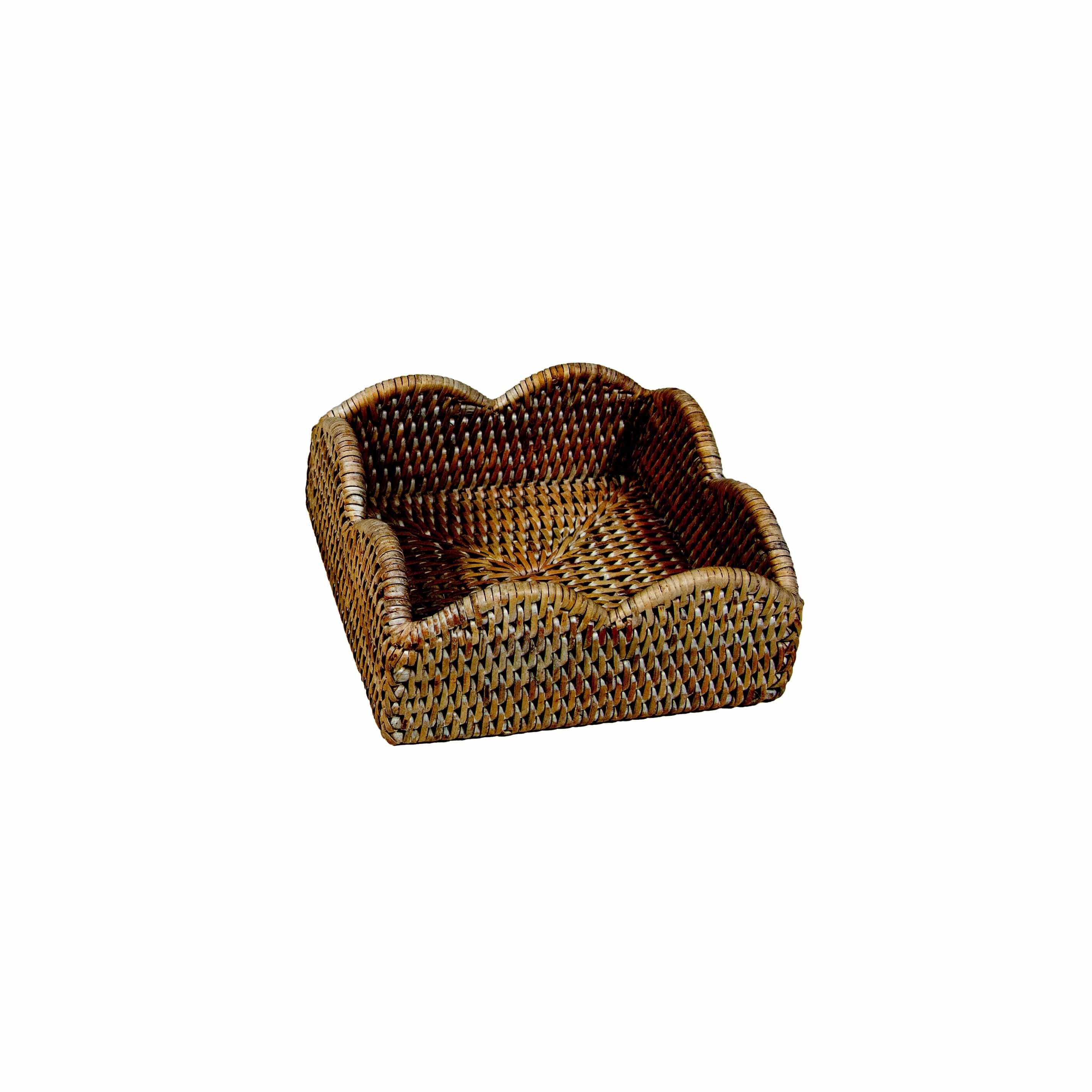 Rattan Scalloped Napkin Holder