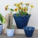 Stoneware Planter - Holds 6" Pot - Deep Blue