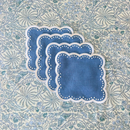 Scalloped Cocktail Napkins - Blue Dot (Set of 4)