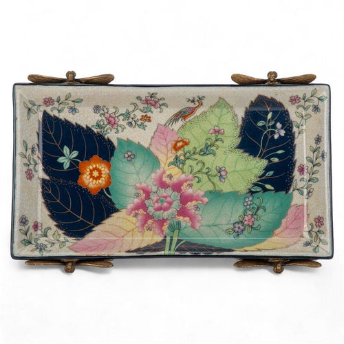 Dragonfly Footed Tray 10" x 7”