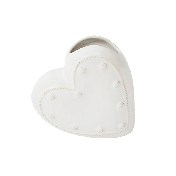 Berry & Thread 6" Heart Vase - Whitewash