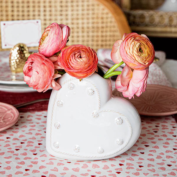 Berry & Thread 6" Heart Vase - Whitewash