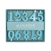 Number Candle Holder Set - Blue
