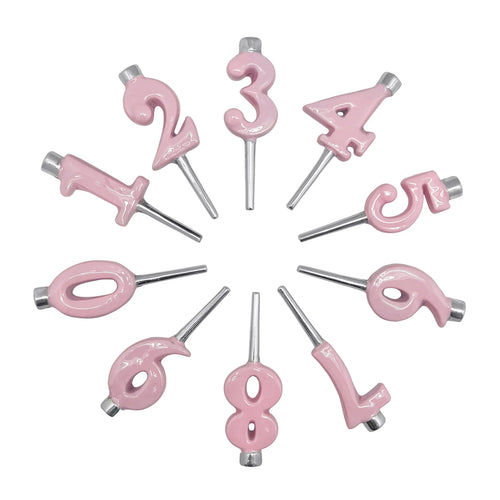 Number Candle Holder Set - Pink