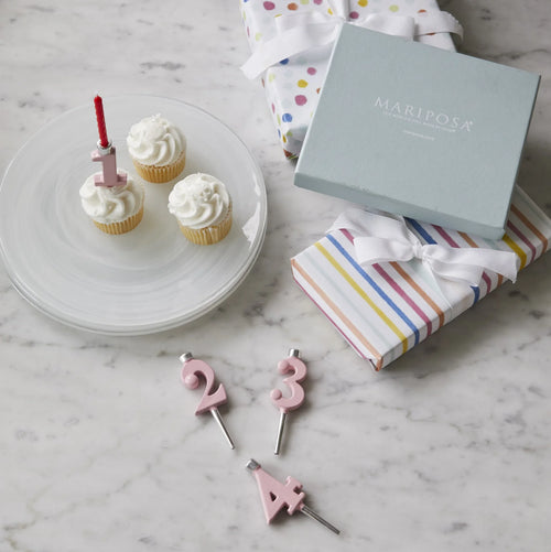Number Candle Holder Set - Pink