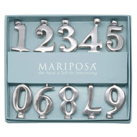 Number Candle Holder Set - Silver