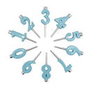 Number Candle Holder Set - Blue
