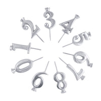 Number Candle Holder Set - Silver